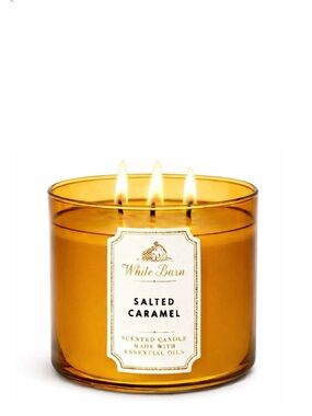 Bath & Body Works White Barn Salted Caramel 3 Wick Scented‎ Candle